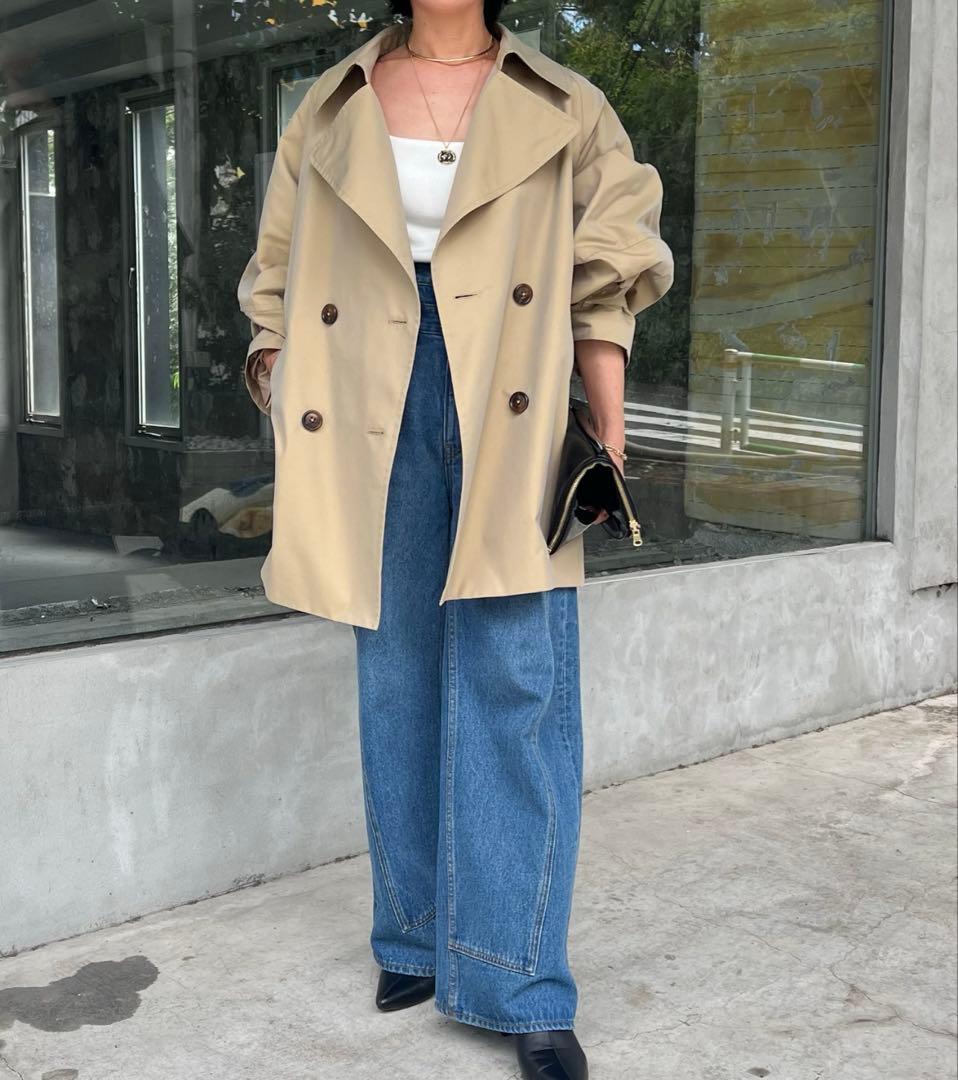 コラージュガリャルダガランテベージュ オーバーダブルブレスト トレンチコート