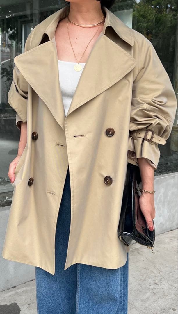 コラージュガリャルダガランテベージュ オーバーダブルブレスト トレンチコート