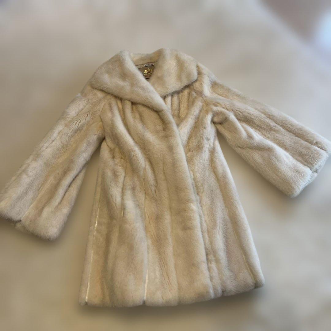 MITSUKOSHI 毛皮 ロングコート ホワイト