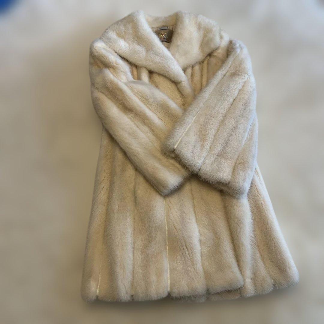 MITSUKOSHI 毛皮 ロングコート ホワイト