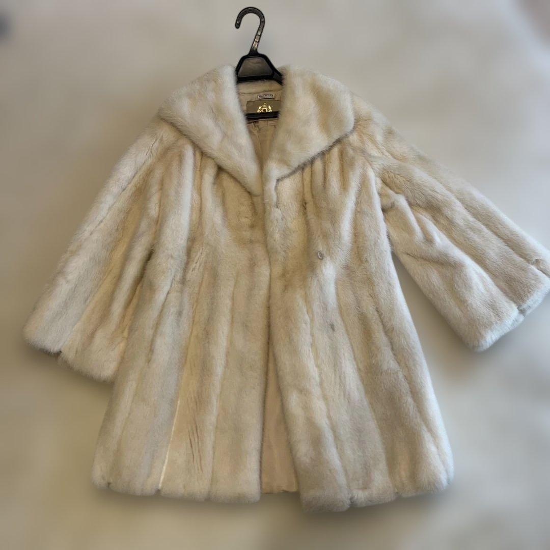 MITSUKOSHI 毛皮 ロングコート ホワイト