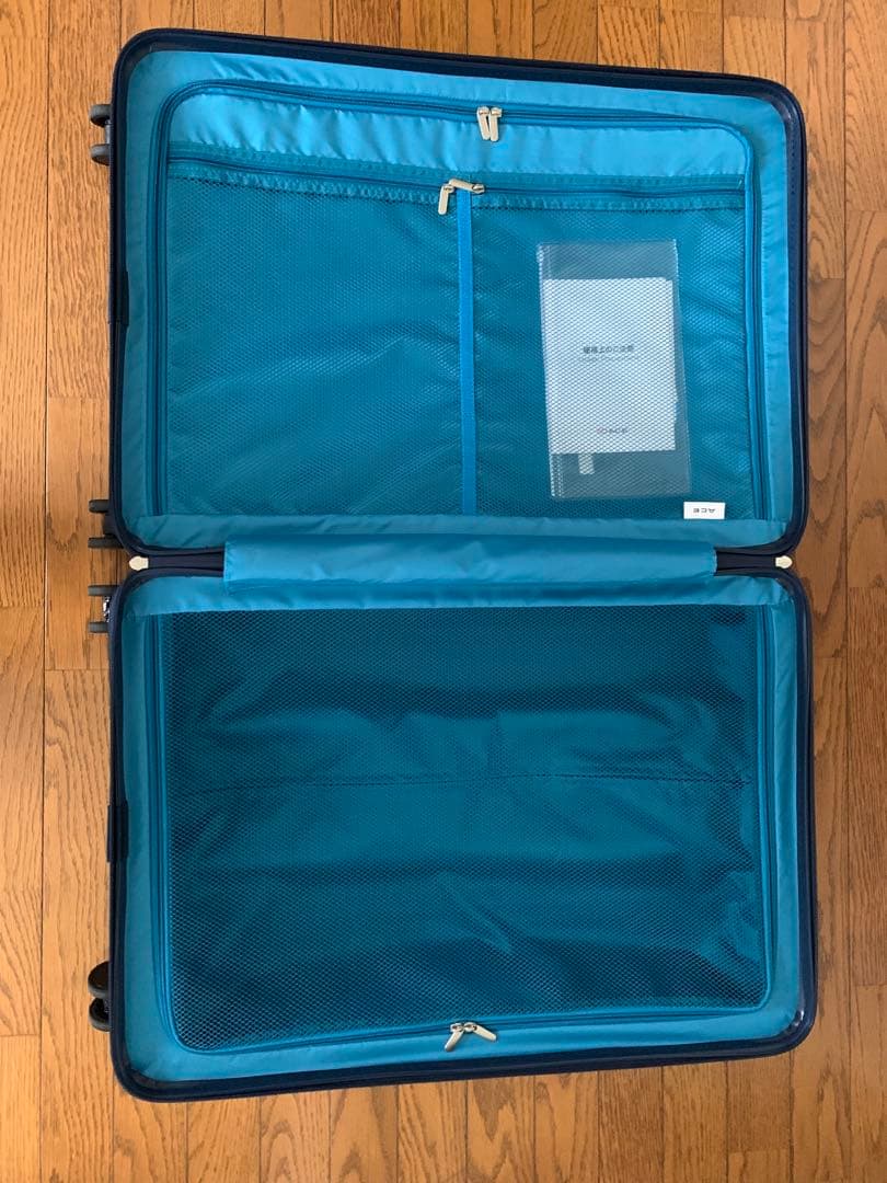 ACE ネイビー　キャリーケース　85L 大型　軽量 キャスター ストッパー付
