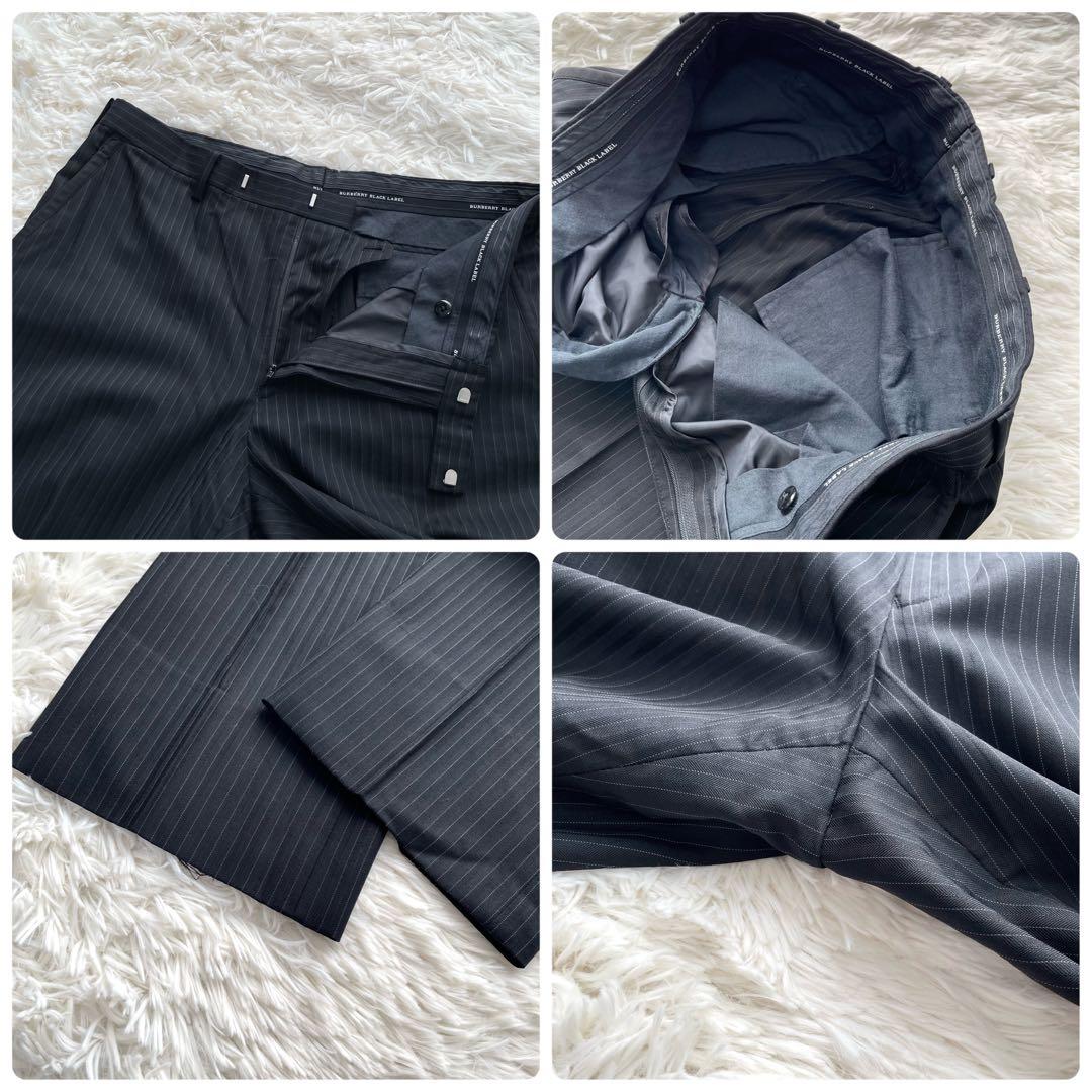 希少XL✨バーバリーブラックレーベル　スーツ　3ピース　super100's　黒