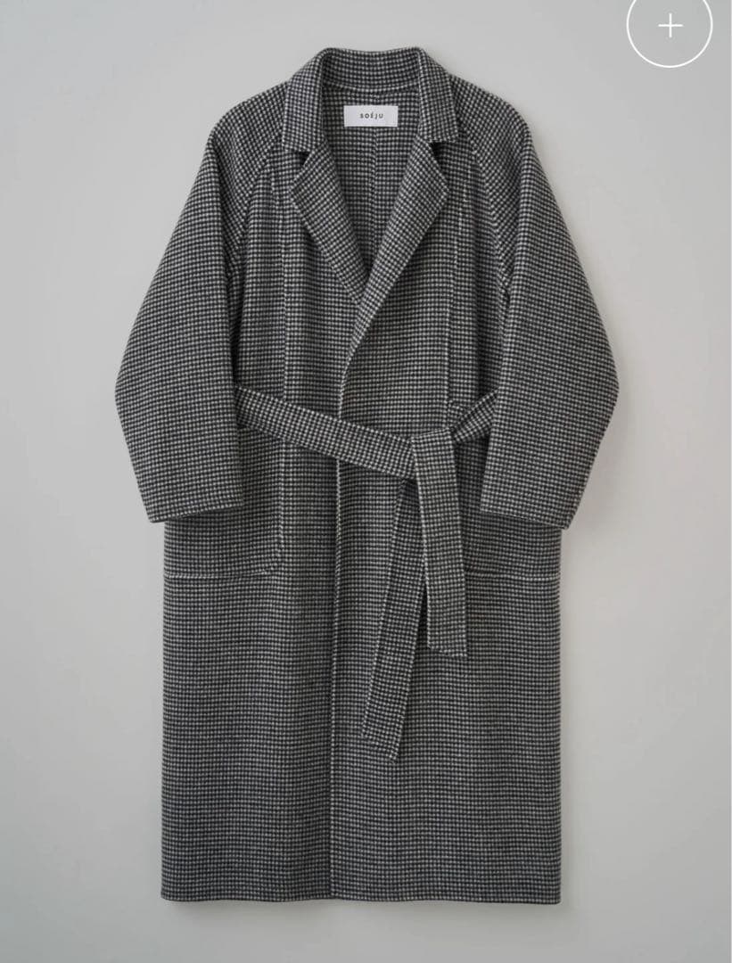 新品.美品【SOEJU/ソージュ】ウールリバーローブコート S