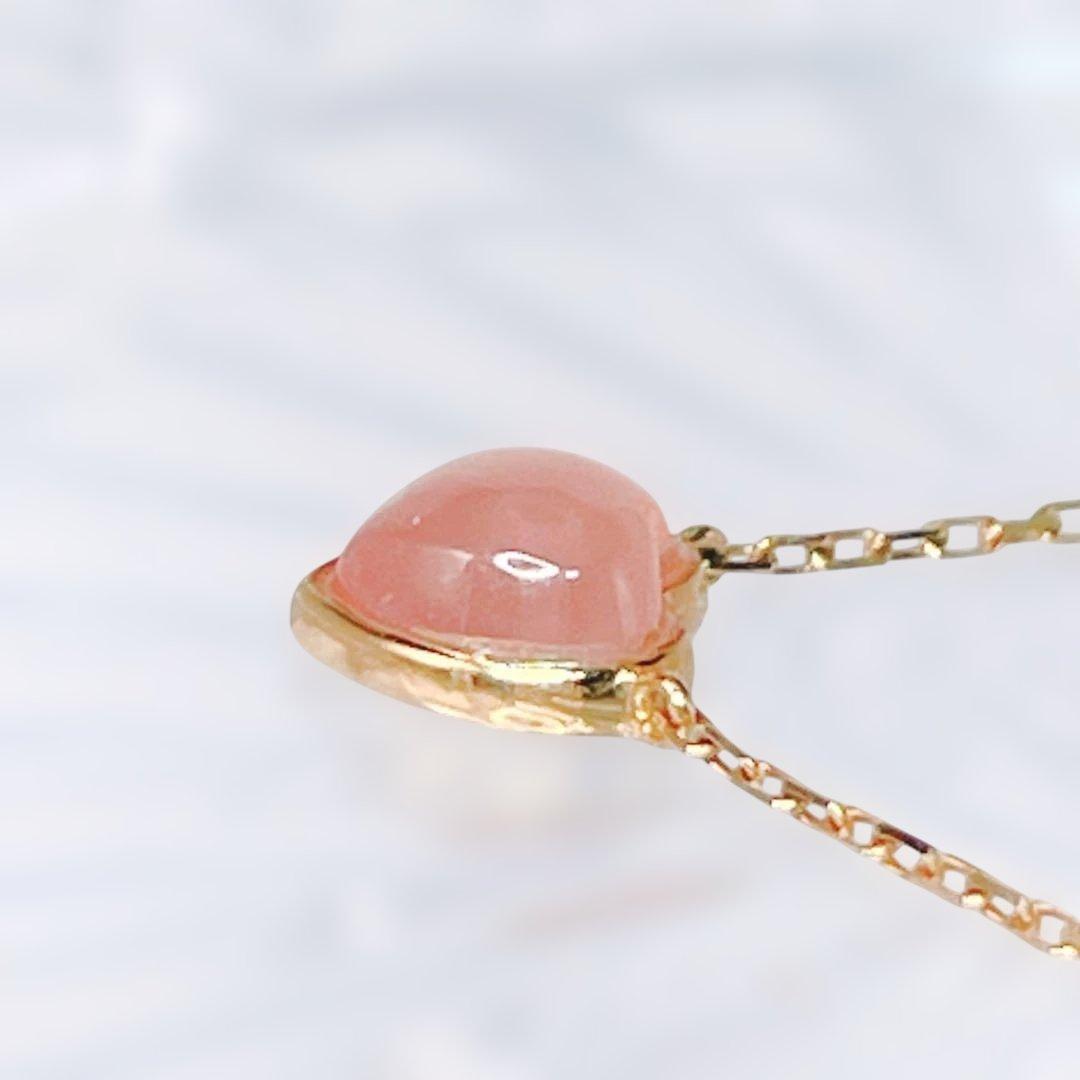 ましろ様:::K18 ネックレス ローズクォーツ ハート ダイヤモンド　バレンタ