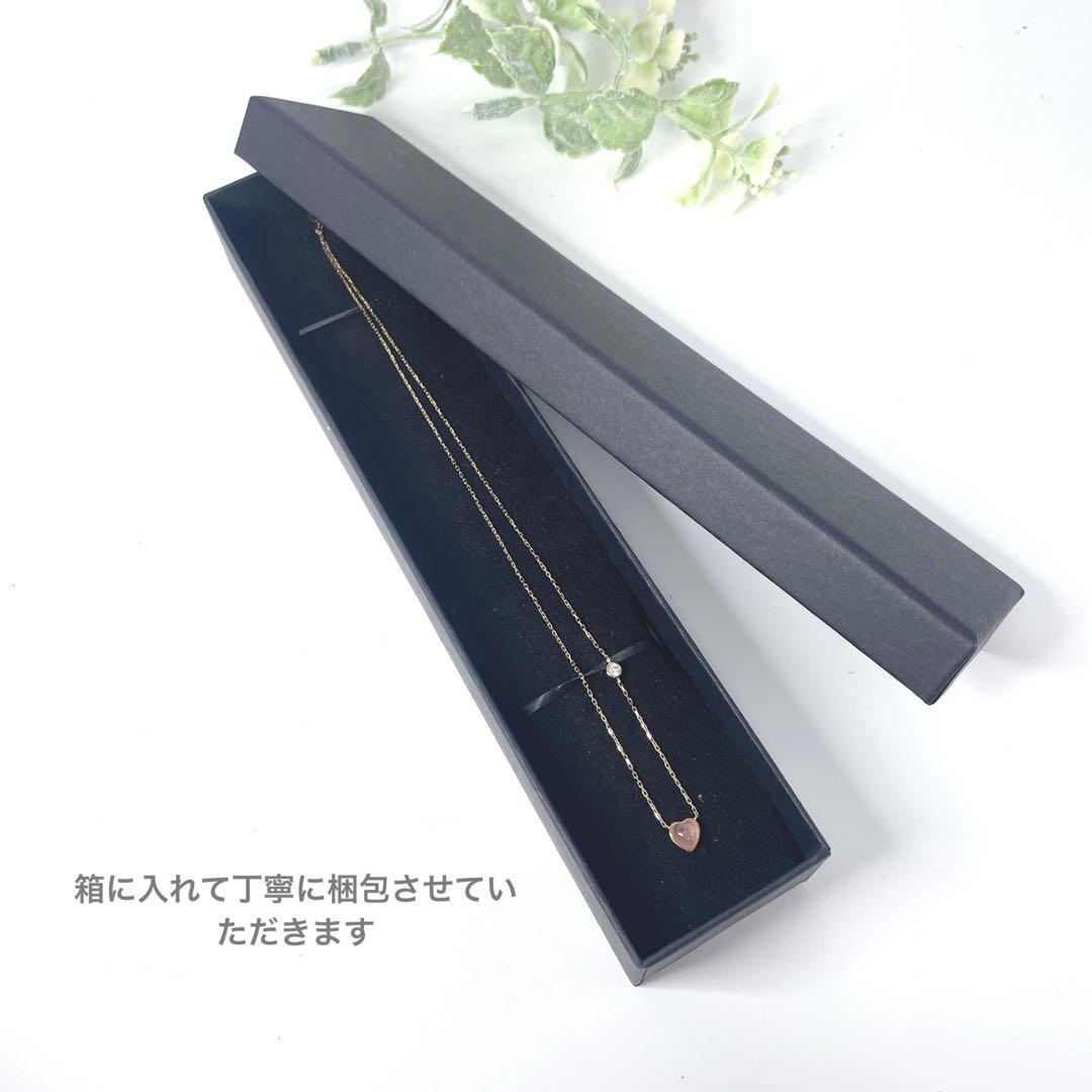 ましろ様:::K18 ネックレス ローズクォーツ ハート ダイヤモンド　バレンタ