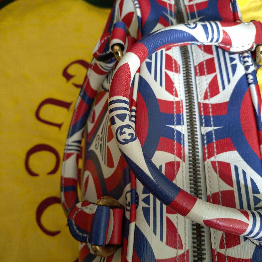 レオGUCCI 激レアメンズバッグ 赤青パターン 保存袋付き