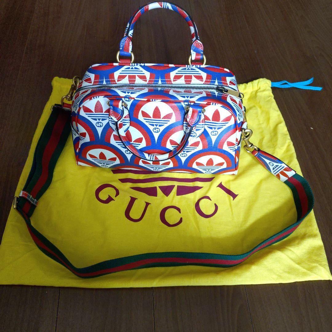 レオGUCCI 激レアメンズバッグ 赤青パターン 保存袋付き