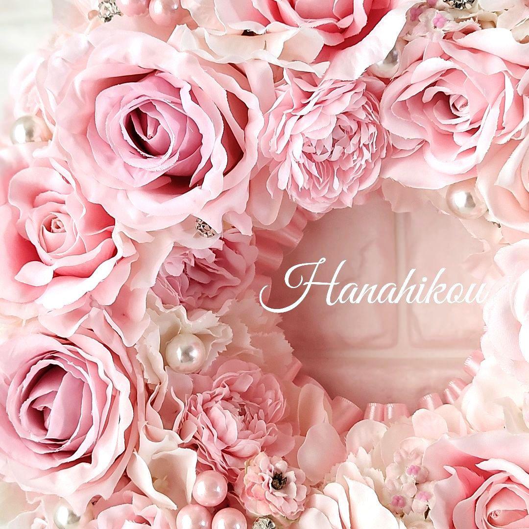 ピンクローズとラナンキュラスの豪華スウィート特大リース♪♪