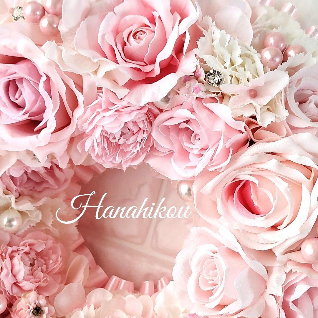 ピンクローズとラナンキュラスの豪華スウィート特大リース♪♪