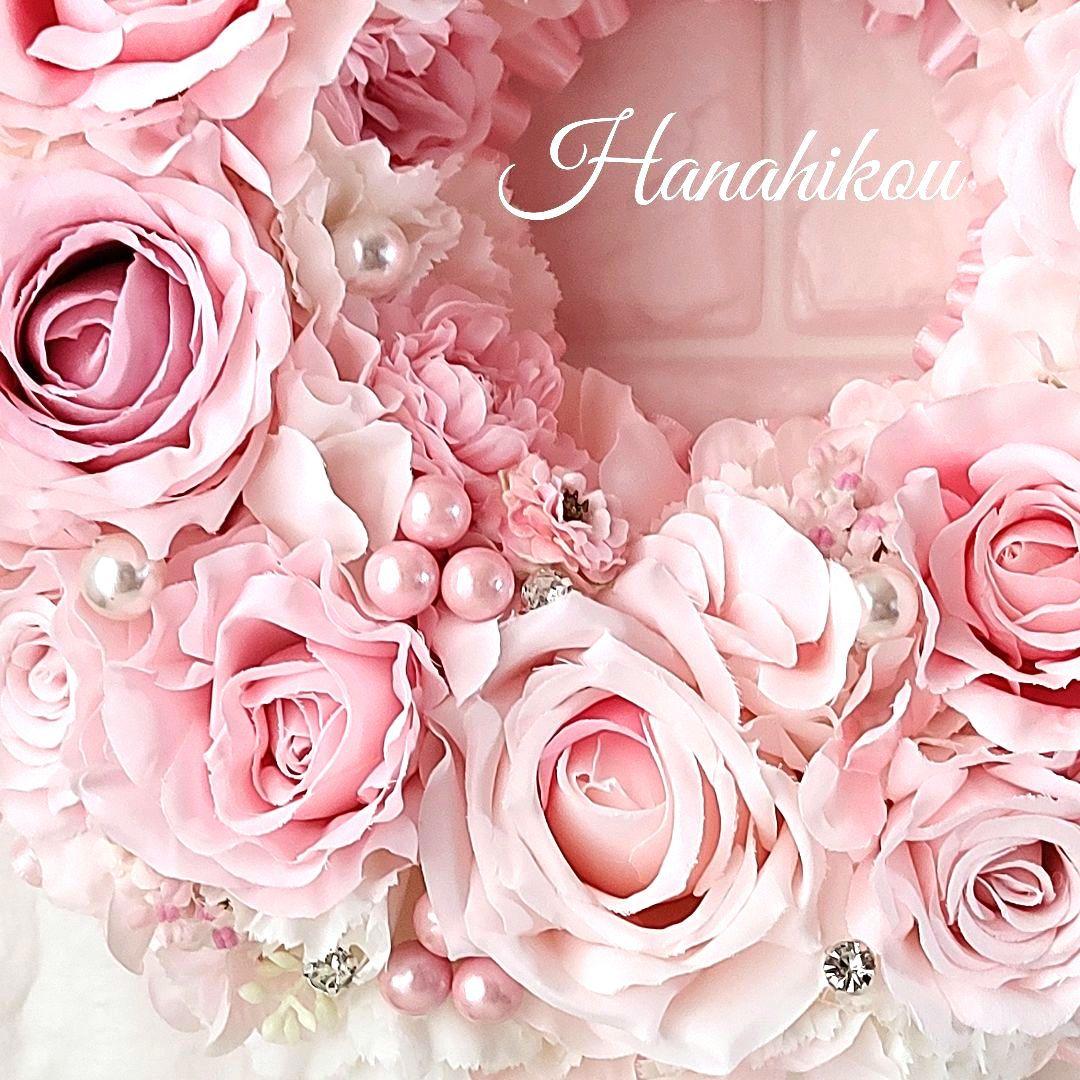 ピンクローズとラナンキュラスの豪華スウィート特大リース♪♪