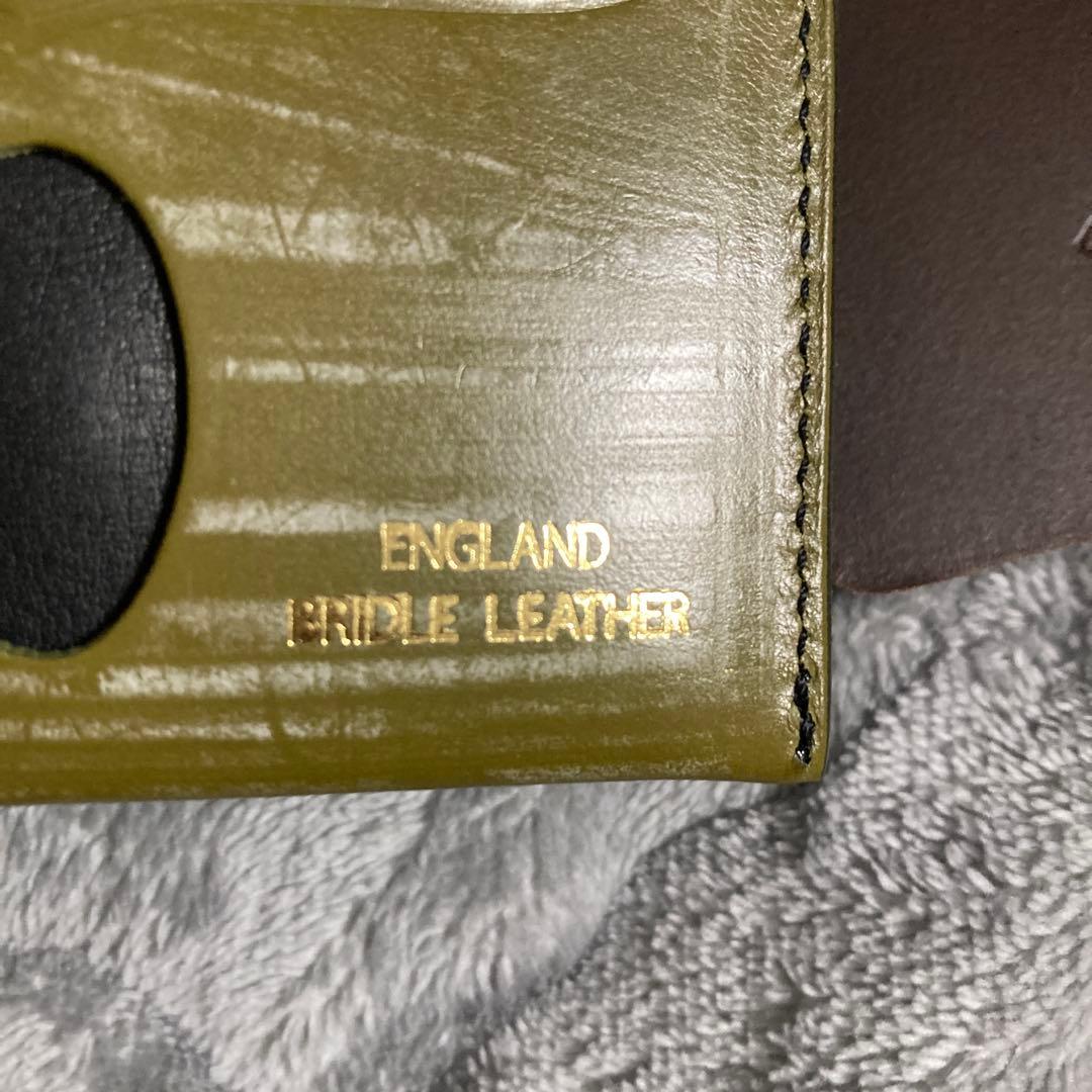 池之端銀革店 三つ折り財布 グラスグリーン 美品