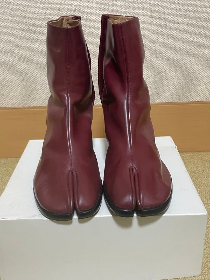 メゾンマルジェラ　足袋ブーツ バーガンディ　　サイズ44