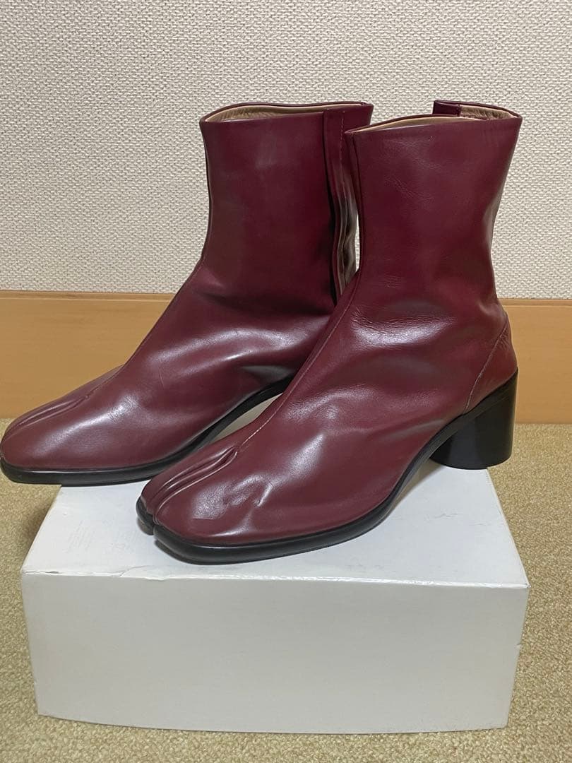 メゾンマルジェラ　足袋ブーツ バーガンディ　　サイズ44