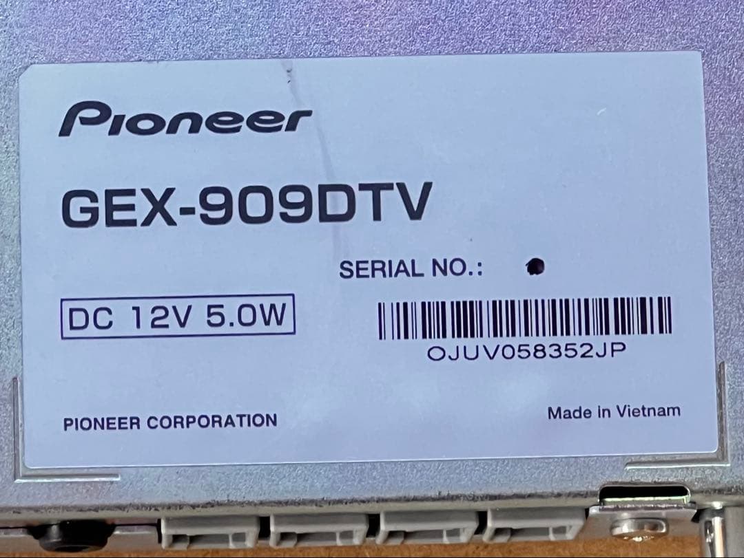 Carrozzeria GEX-909DTV 4×4 地デジチューナー