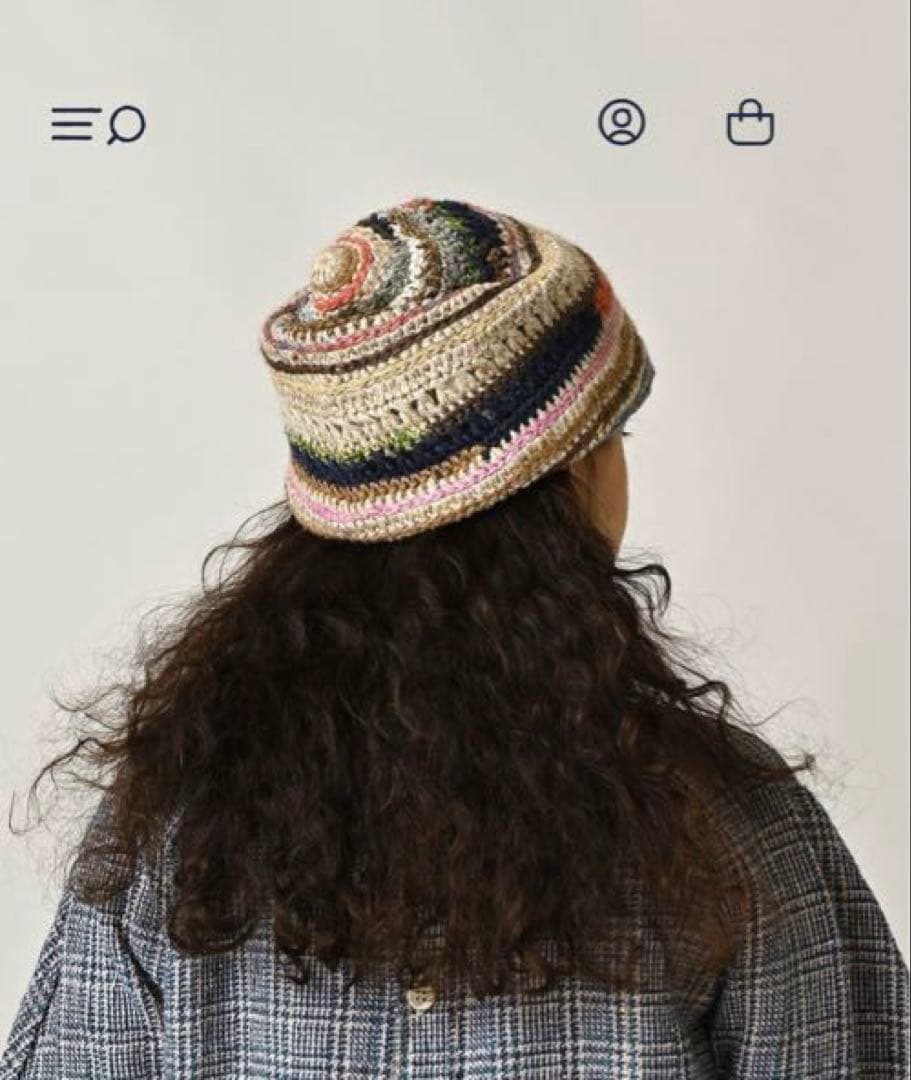 45R 2026年1月購入　ラグ編みリネンのニットキャップ