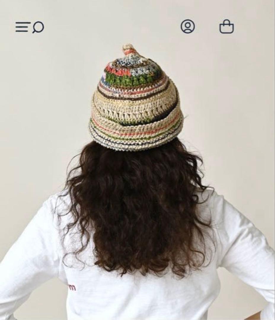 45R 2026年1月購入　ラグ編みリネンのニットキャップ