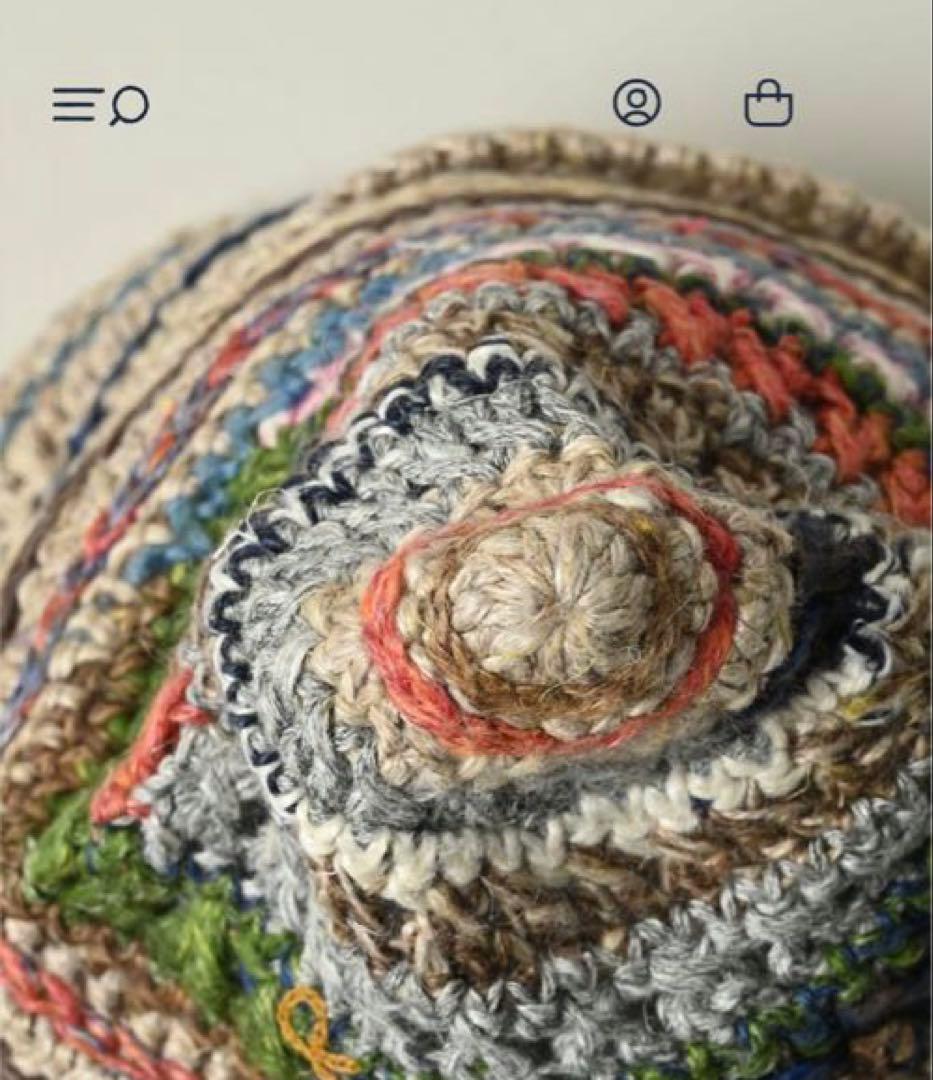 45R 2026年1月購入　ラグ編みリネンのニットキャップ