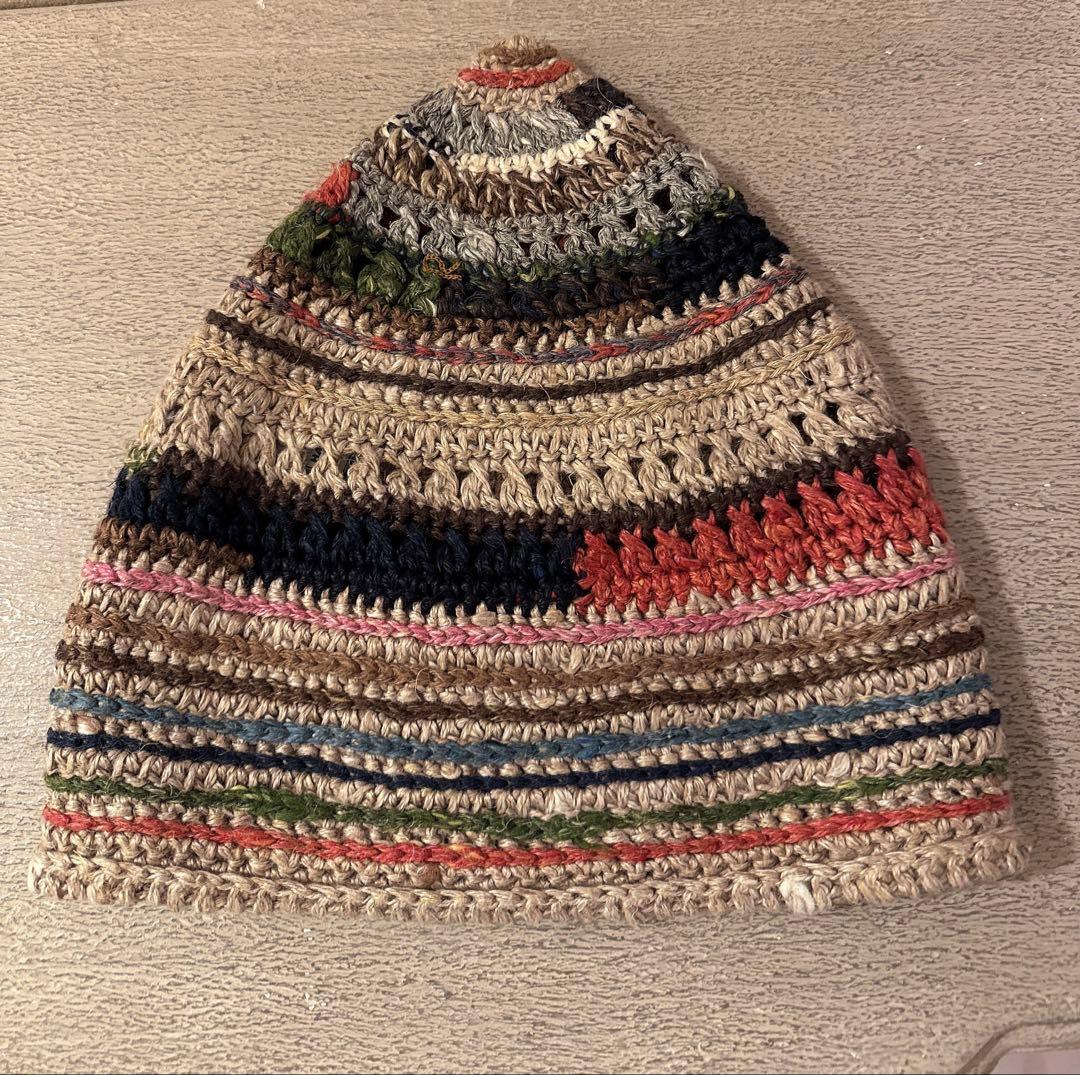 45R 2026年1月購入　ラグ編みリネンのニットキャップ