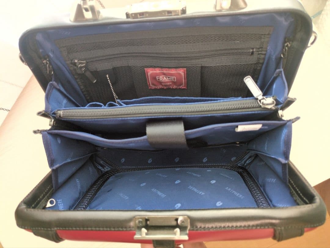 豊岡鞄 ARTPHERE メンズ ハンドバッグ 赤 日本製 クラシックデザイン