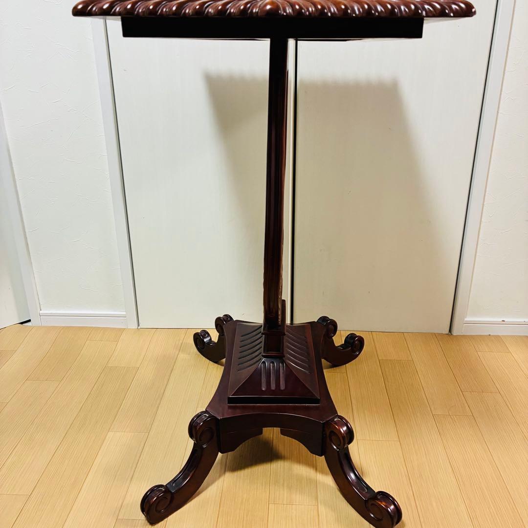 【希少】英国　イギリス　マホガニー　ハープ型　サイドテーブル　ヴィンテージ　猫脚