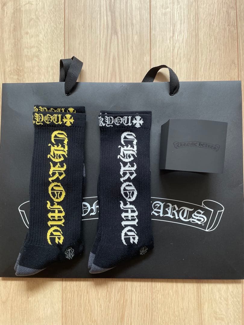 新品未使用 クロムハーツ　 ロゴ　Dagger 靴下2足セット Mサイズ