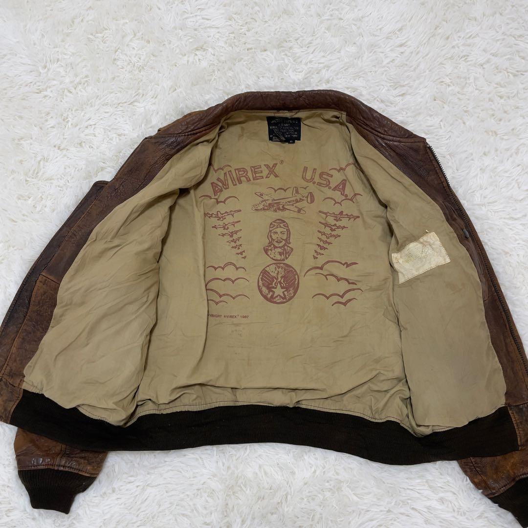 激レア AVIREX レザーフライトジャケットタイプG2 XL