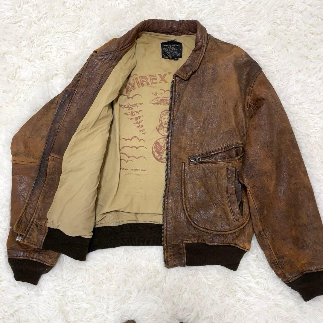 激レア AVIREX レザーフライトジャケットタイプG2 XL