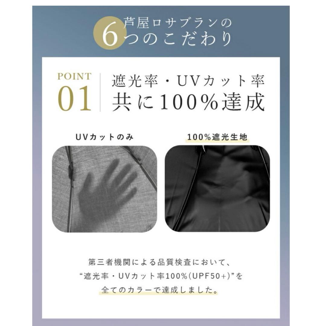 【新品未使用】遮光100% ロサブラン 3段折り畳み傘　ピンク×グレー