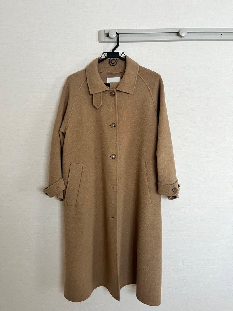 韓国ブランド lingseoul ハンドメイド ウールトレンチコート キャメル
