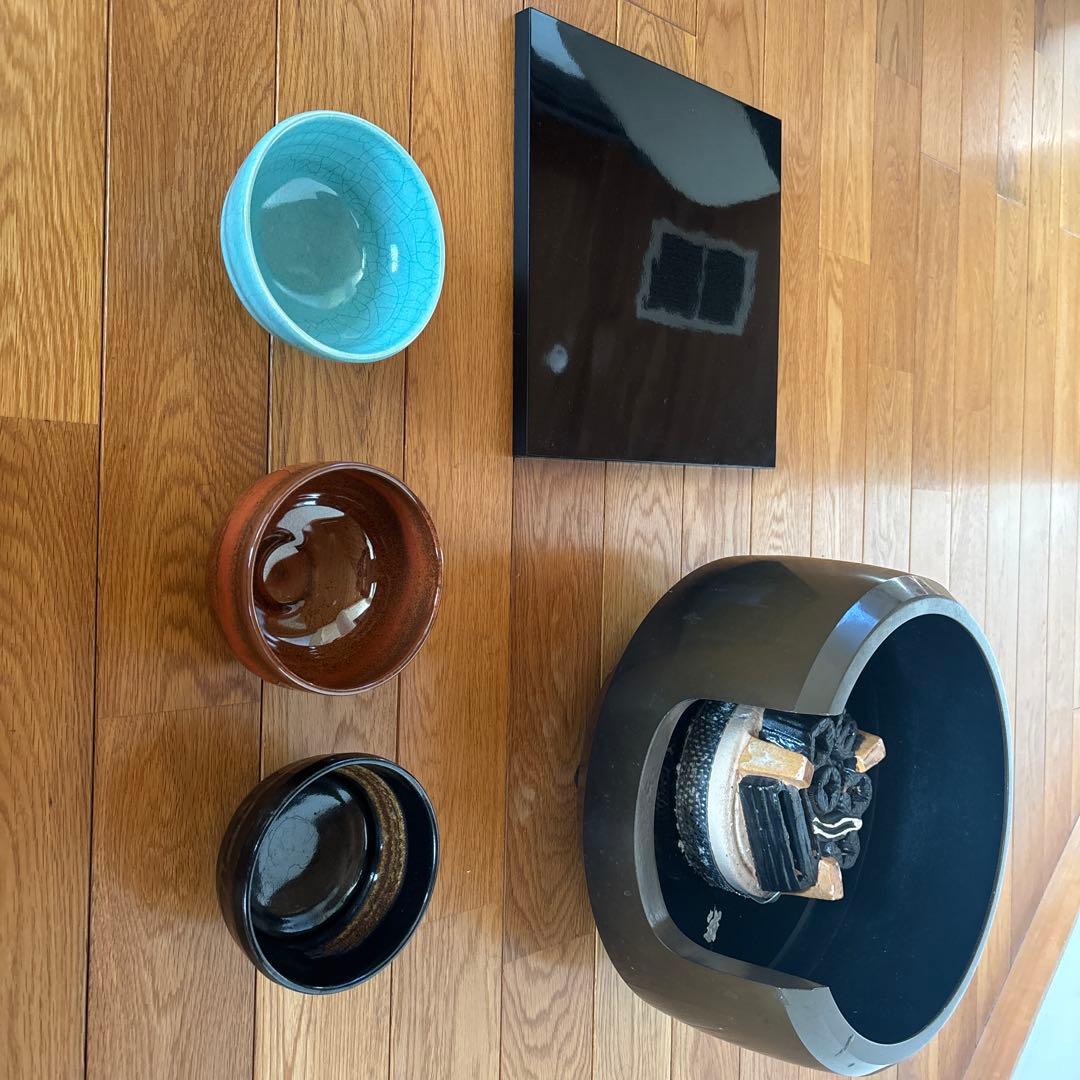 茶道具　電熱器風炉　抹茶茶碗