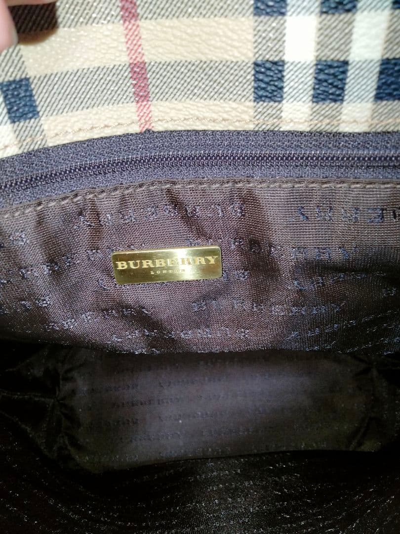 美品 バーバリー BURBERRY ノバチェック シャドウホース PVC レザー