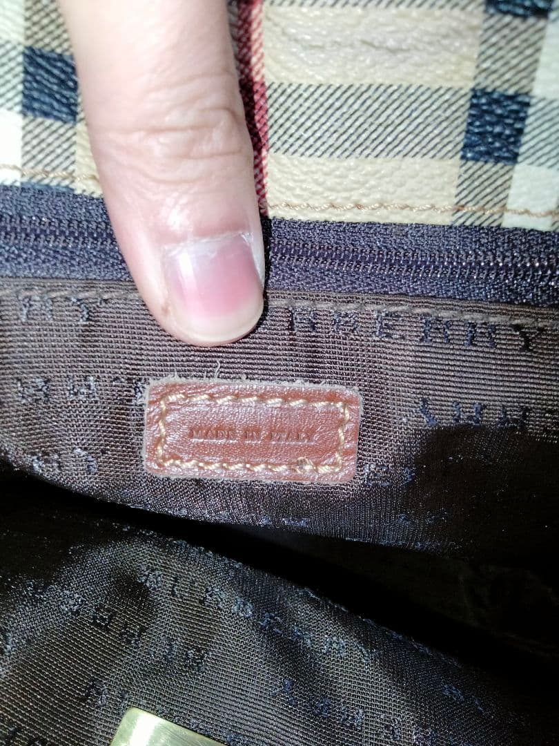 美品 バーバリー BURBERRY ノバチェック シャドウホース PVC レザー