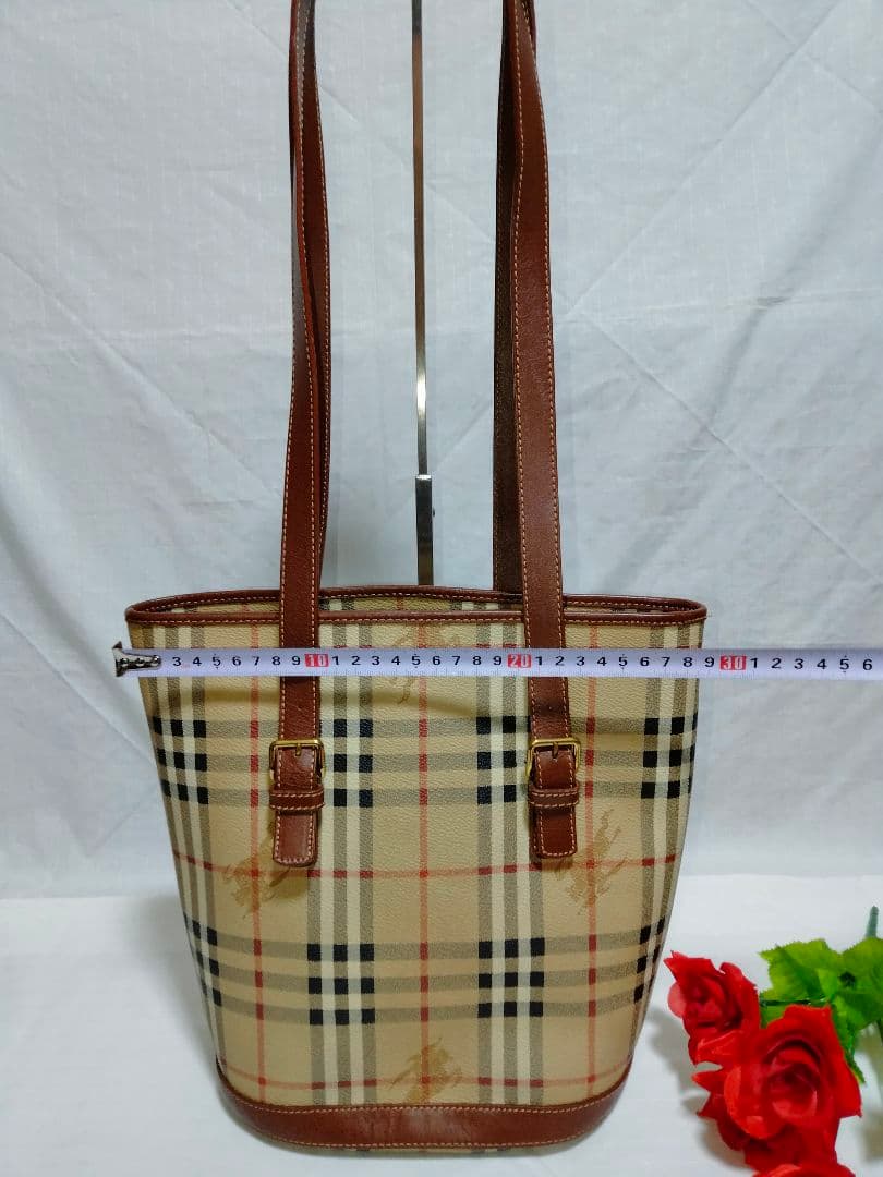 美品 バーバリー BURBERRY ノバチェック シャドウホース PVC レザー