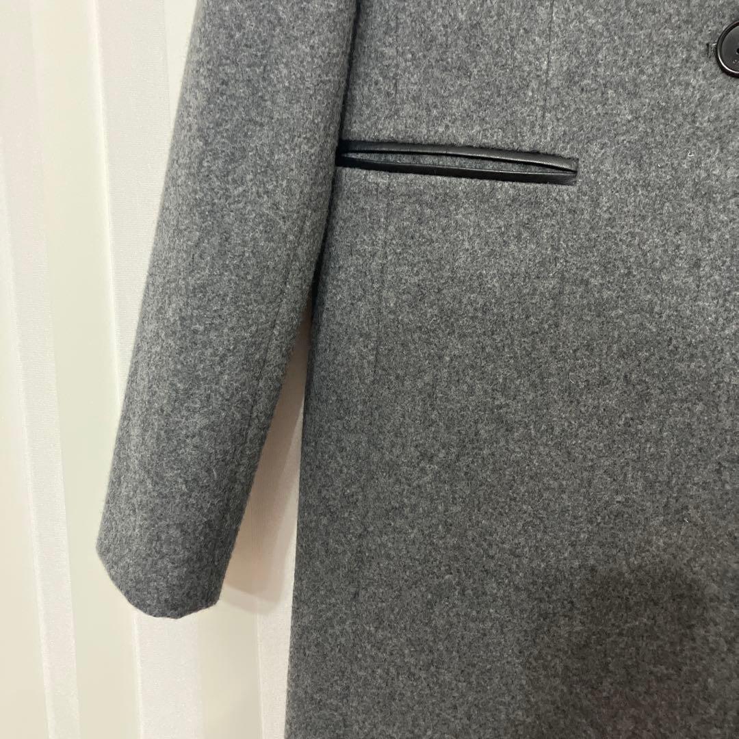 Q*F様 モラビト　ロングコート　レザー切替デザイン