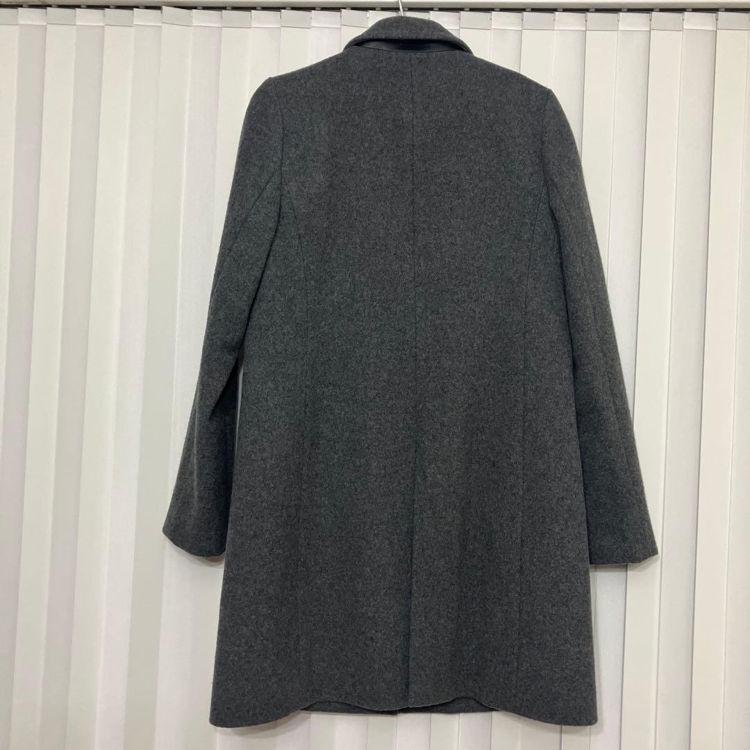 Q*F様 モラビト　ロングコート　レザー切替デザイン