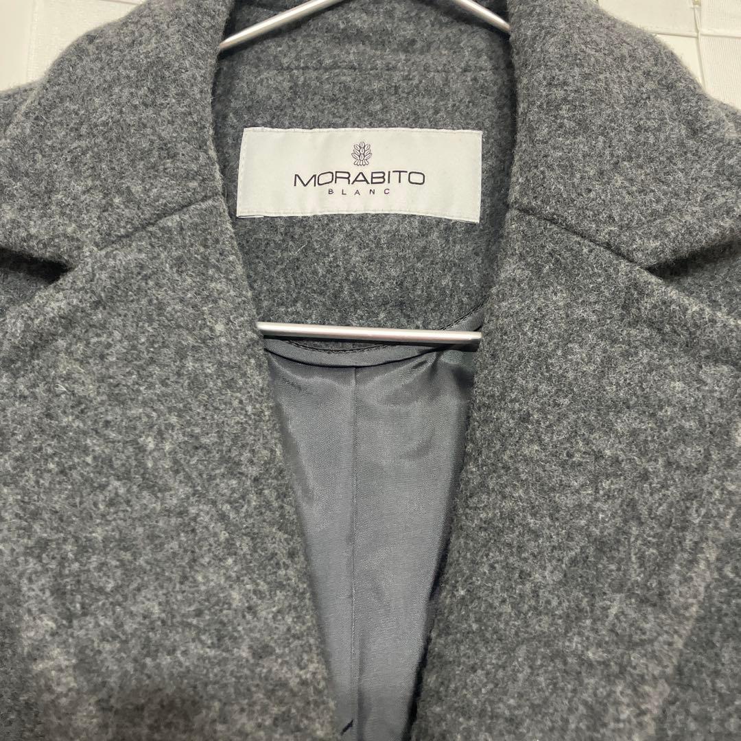 Q*F様 モラビト　ロングコート　レザー切替デザイン