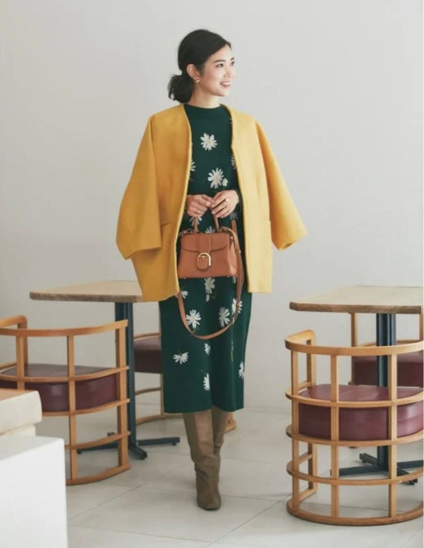 【ミミ】seventen デイジージャガードニットワンピース