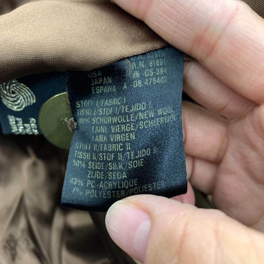 LA5067 エスカーダ シルク デザイン チェスターコート ブラウン 34