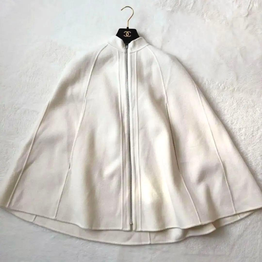 未使用保管品　ANAYI シャルムビーバーミドルケープコート　ホワイト　38