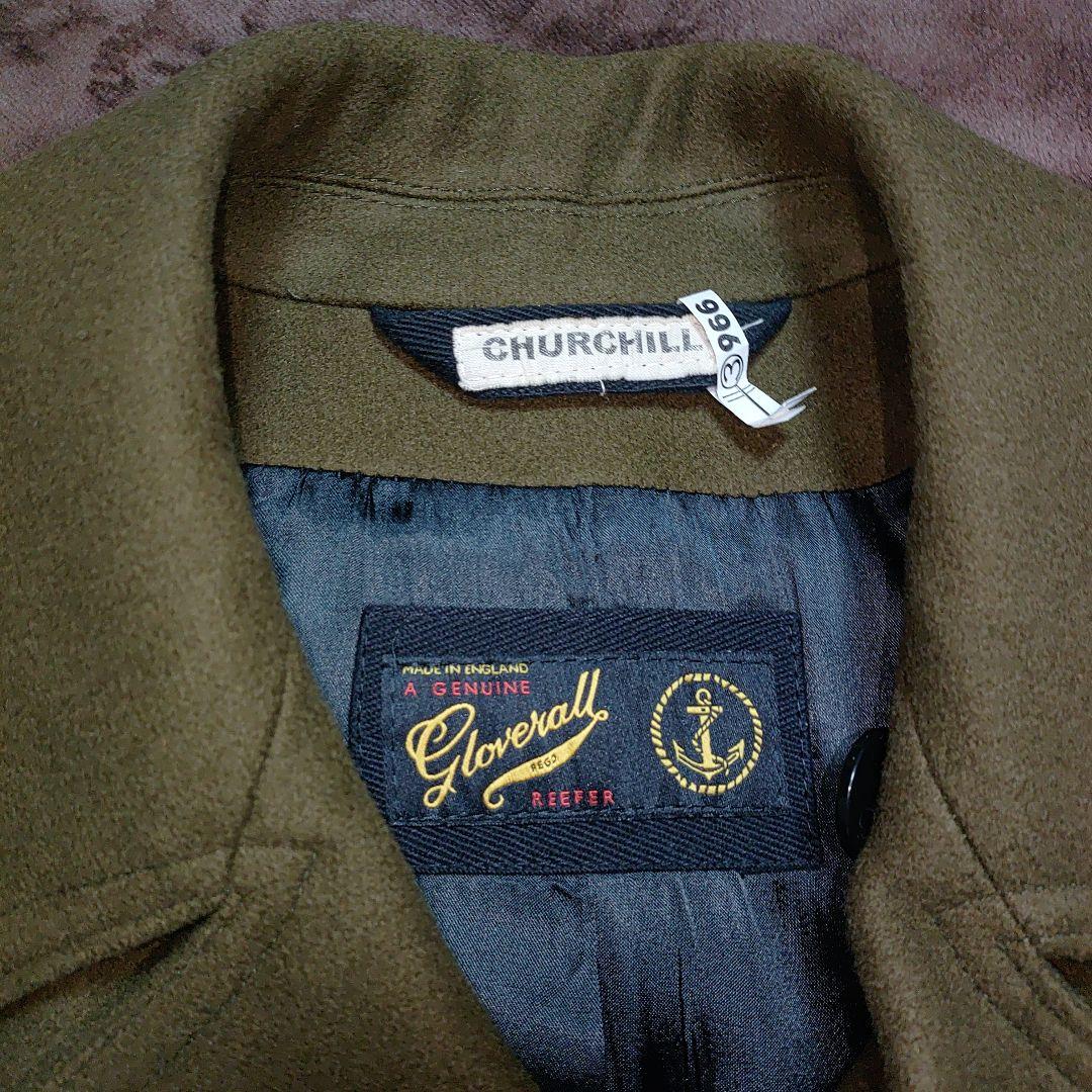 【美品】グローバーオールメンズ チャーチル ピーコート 769MM KALE