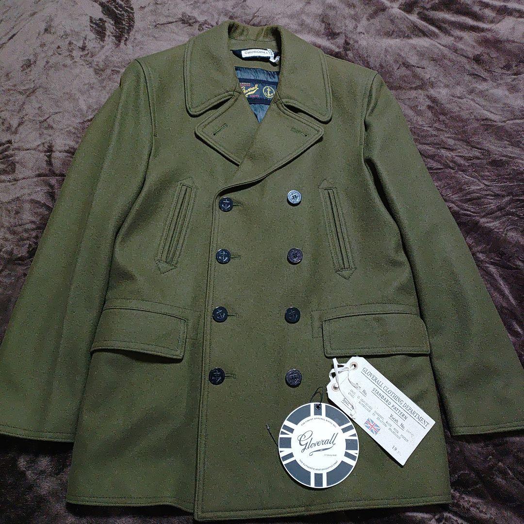 【美品】グローバーオールメンズ チャーチル ピーコート 769MM KALE