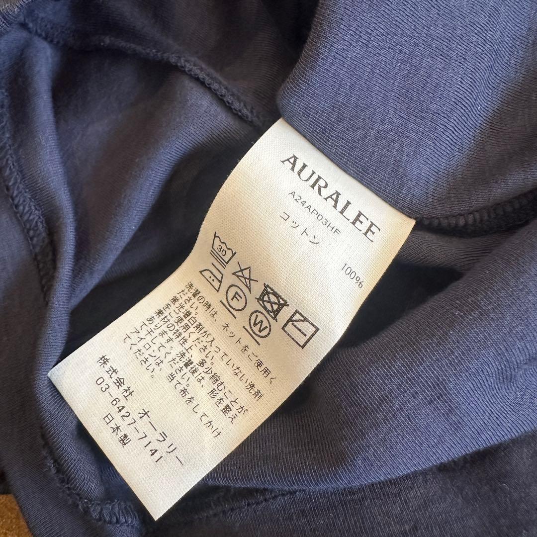 試着のみ2024auraleeボートネックカットソー0ネイビー