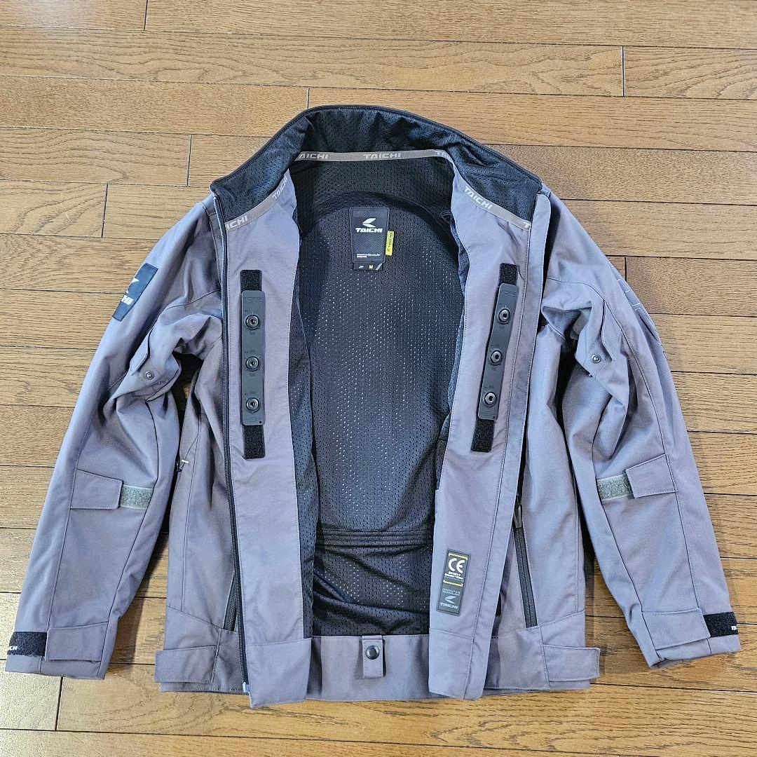 【美品】TAICHI バイク用プロテクター内蔵ジャケット グレー Mサイズ