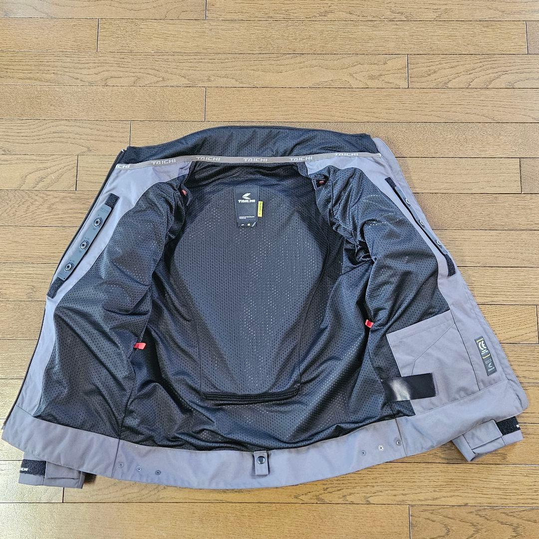 【美品】TAICHI バイク用プロテクター内蔵ジャケット グレー Mサイズ