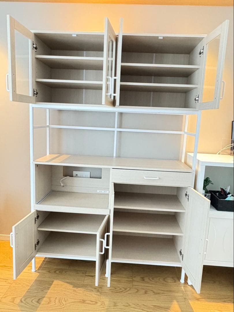 【引取限定】　ニトリ食器棚　ナチュラル北欧風