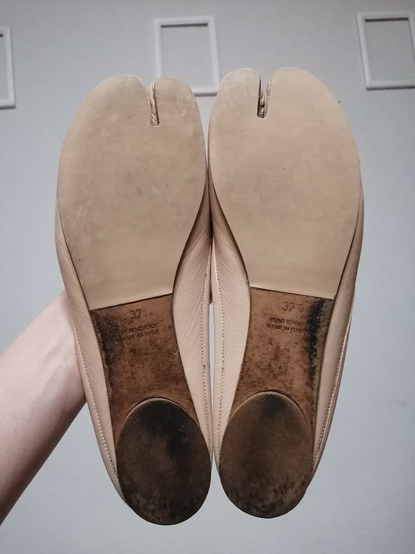 靴 Maison Margiela Tabi mule 37 nude beige