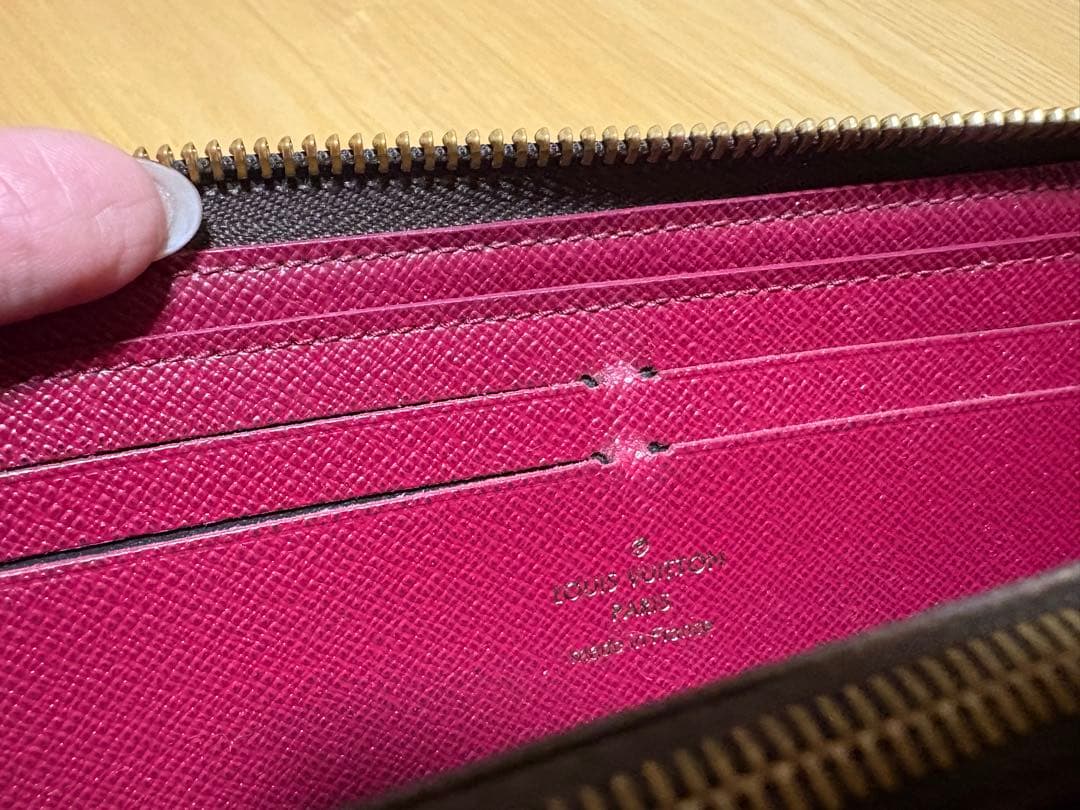 LOUIS VUITTON 長財布 ダークブラウン/ピンク