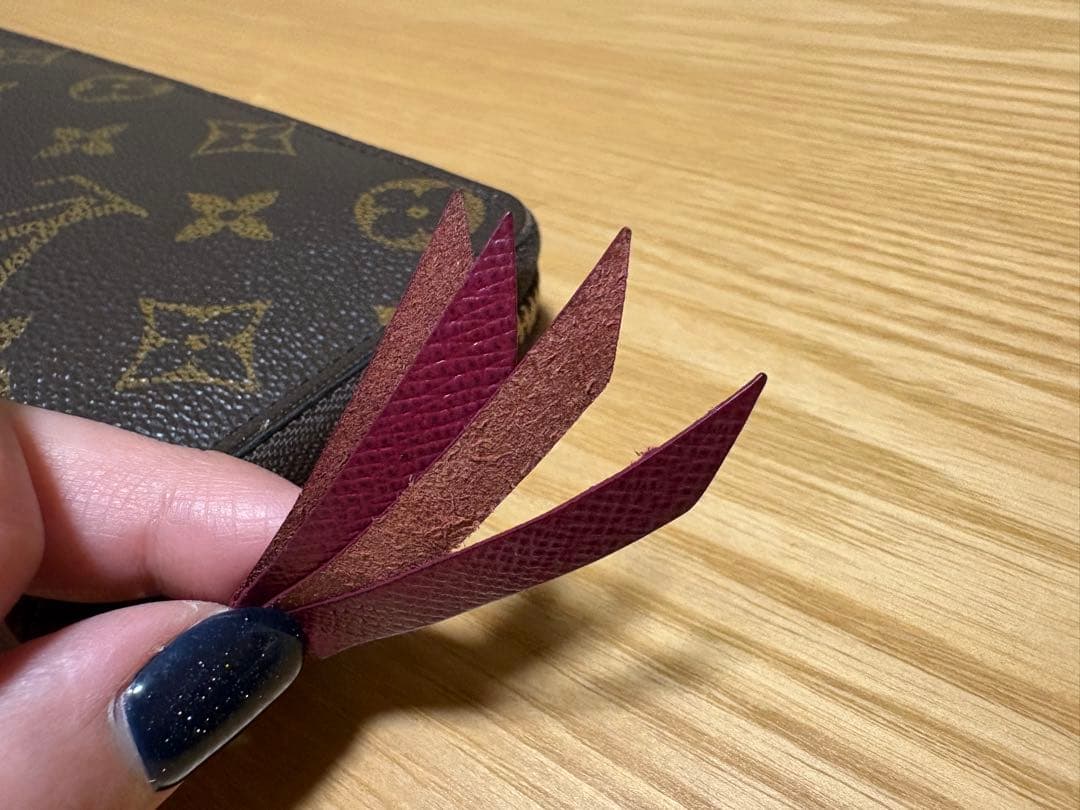 LOUIS VUITTON 長財布 ダークブラウン/ピンク