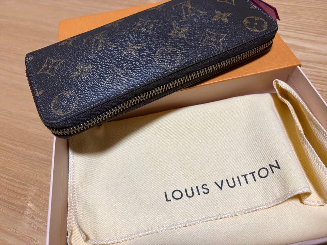 LOUIS VUITTON 長財布 ダークブラウン/ピンク
